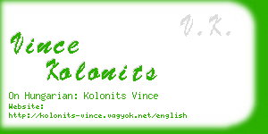 vince kolonits business card